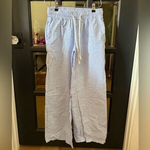 Edikted Light Blue Striped Joggers